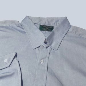 Tom James XL Blue Button Down Snap‎ Collar Mens Shirt